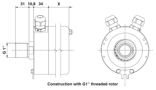 Drawing SRH-11C construction with G1" threaded rotor